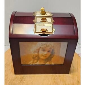 Jordan Mark Cherry Wood 5 Drawer Photo Storage Box Holds 122 photos 4" X 6" NEW